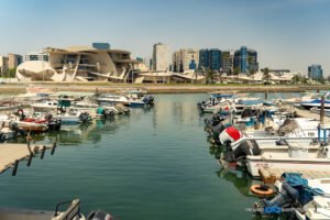 A photo of the Marina looking towards NMoQ