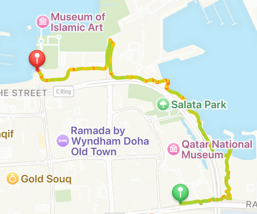 Map of Walk (A) Route