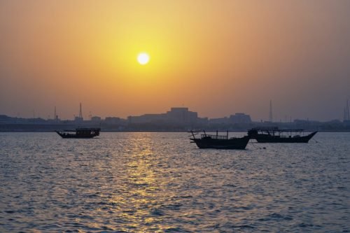 A photo of Doha Bay at Sunset